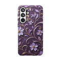 Royal Violet Filigree Tough Case for Samsung Galaxy S26 Plus – Dual Layer Protective Phone Case (Glossy or Matte)