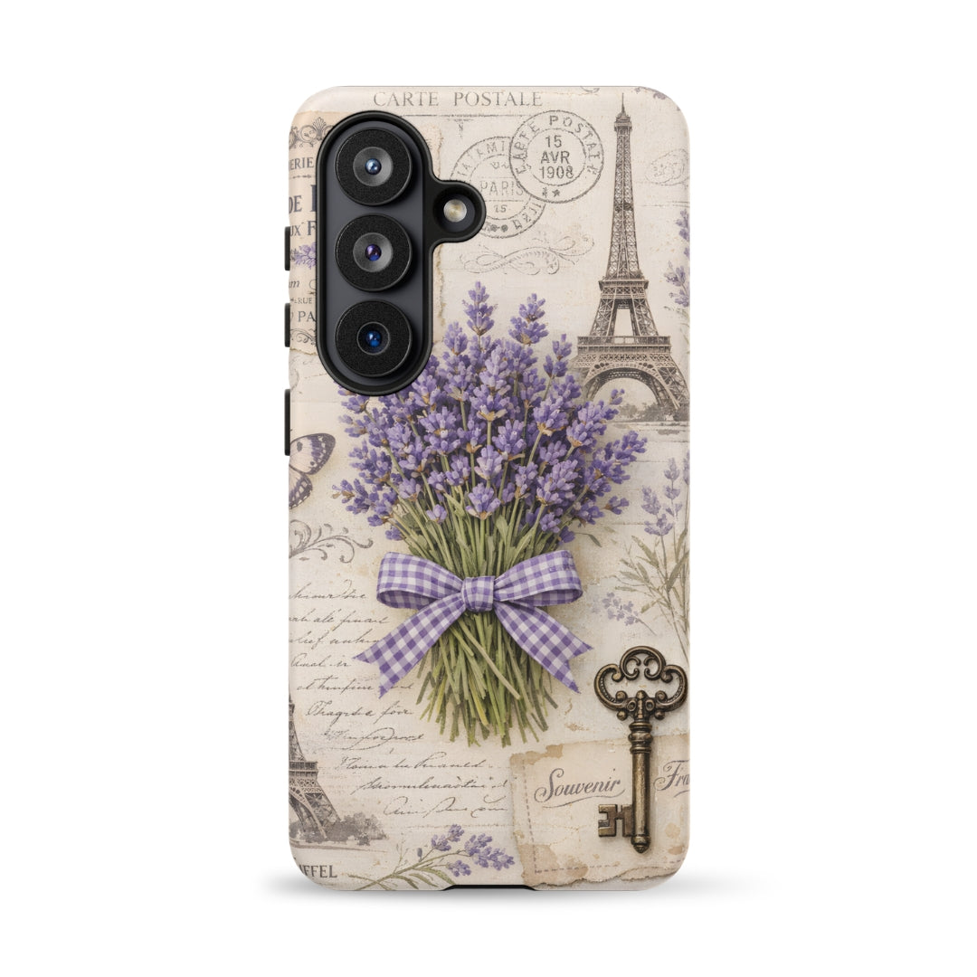 Vintage Paris Lavender Tough Case for Samsung Galaxy S26 – Dual Layer Protective Phone Case (Glossy or Matte)