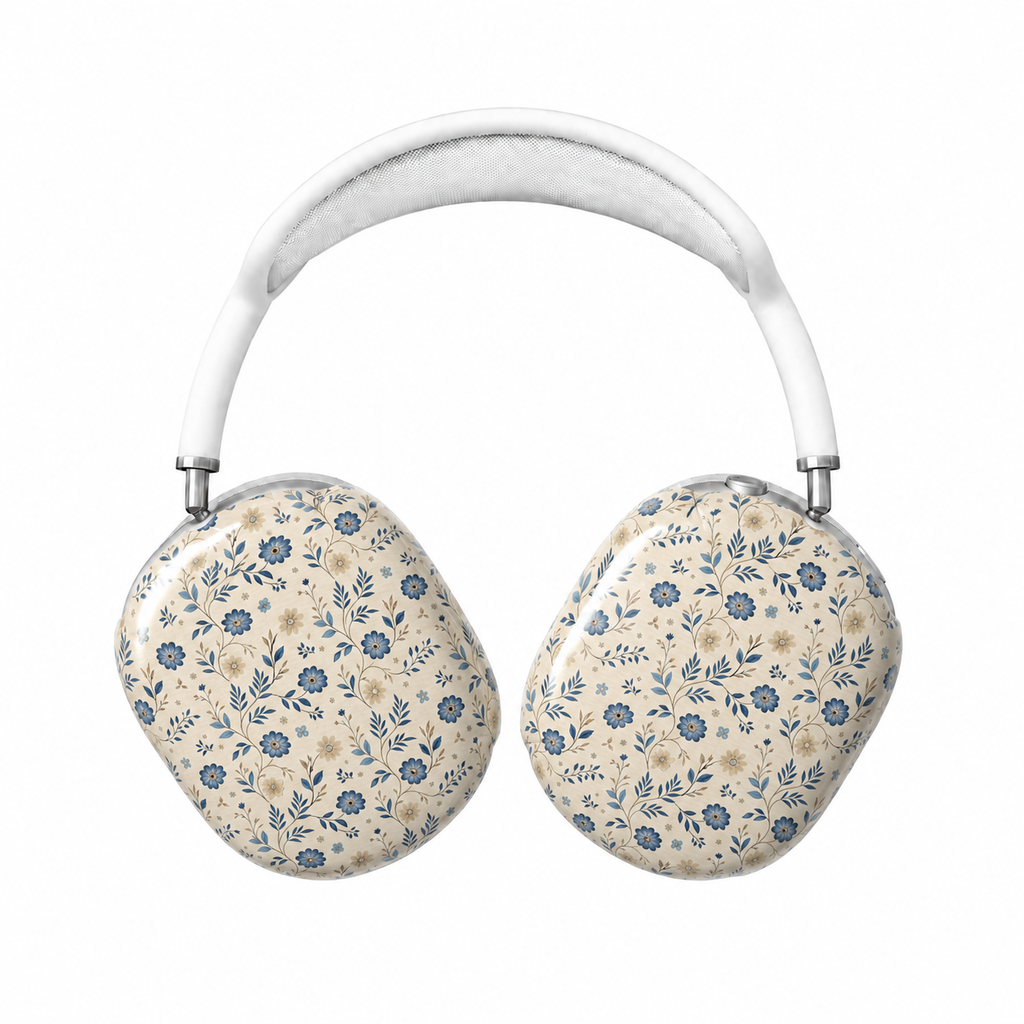 Blue Meadow Floral AirPods Max Case – Protective Snap-on Cover