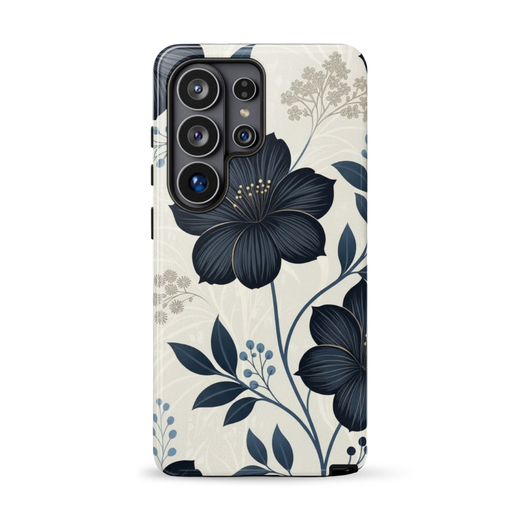 Elegant Blue Floral Tough Case for Samsung Galaxy S26 Ultra