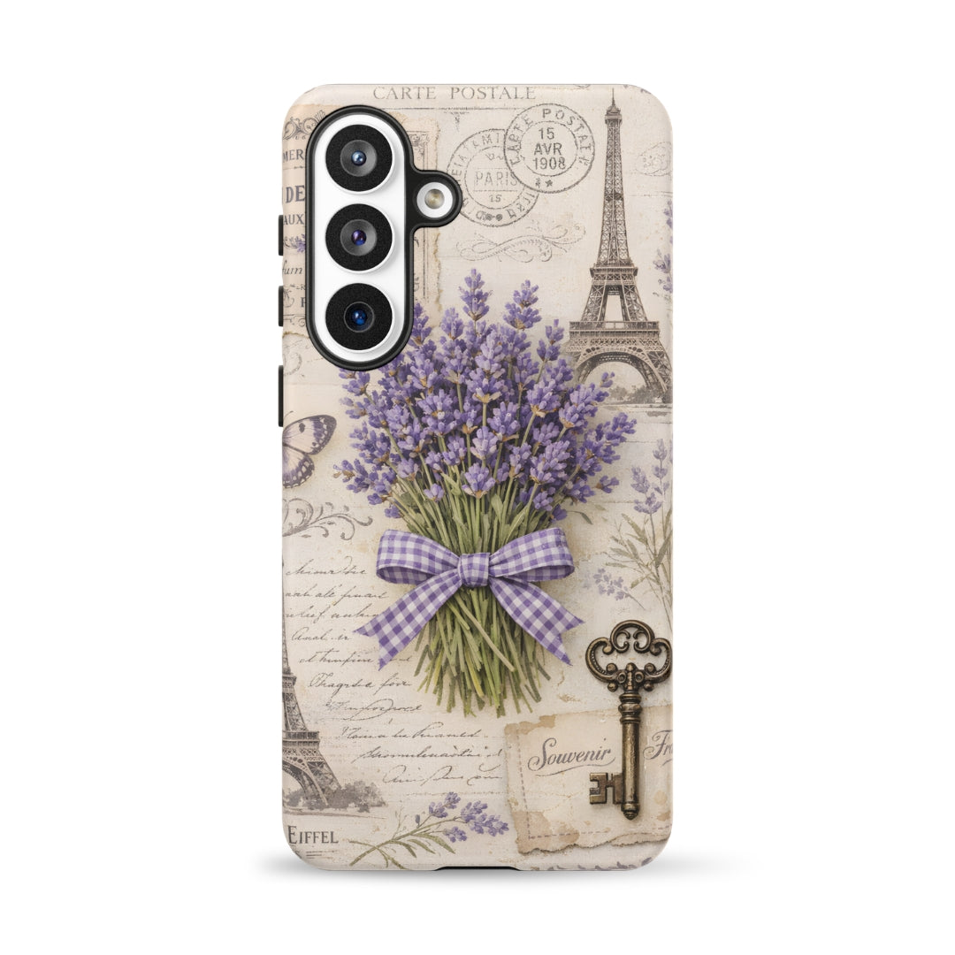 Vintage Paris Lavender Tough Case for Samsung Galaxy S26 Plus – Dual Layer Protective Phone Case (Glossy or Matte)