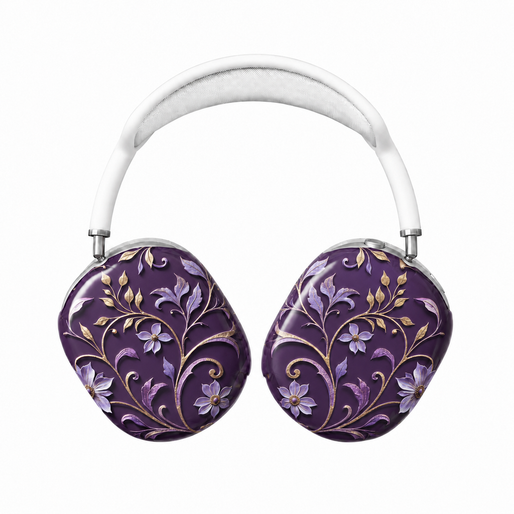 Royal Violet Filigree AirPods Max Case – Protective Polycarbonate Cover