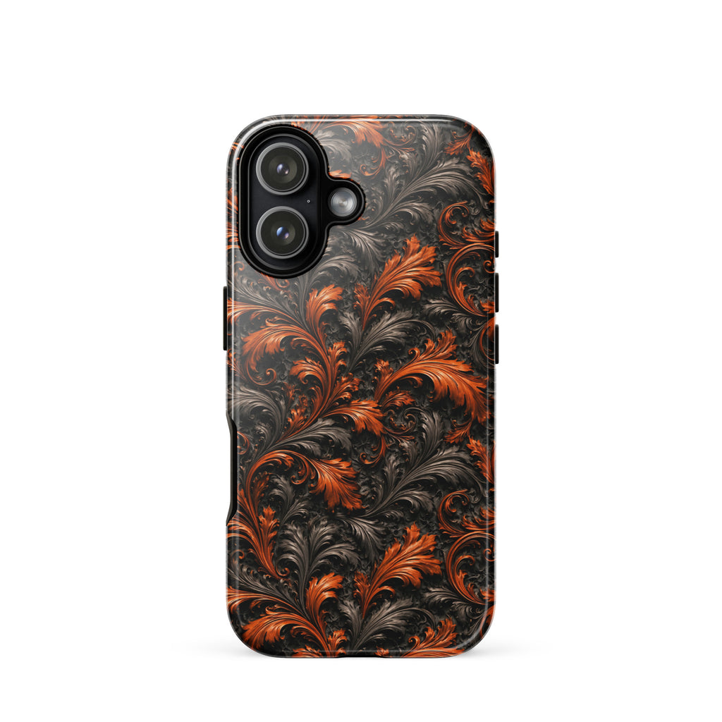Burnt Orange Filigree Tough Case for iPhone 17
