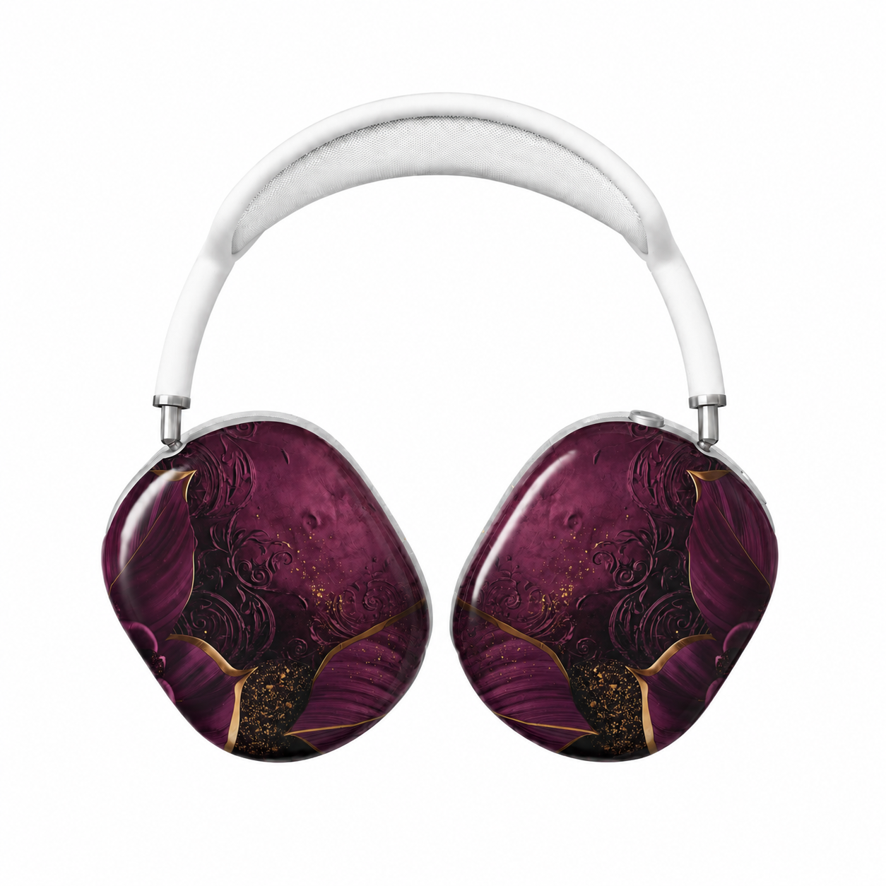 Royal Plum Filigree AirPods Max Case – Protective Snap-on Cover