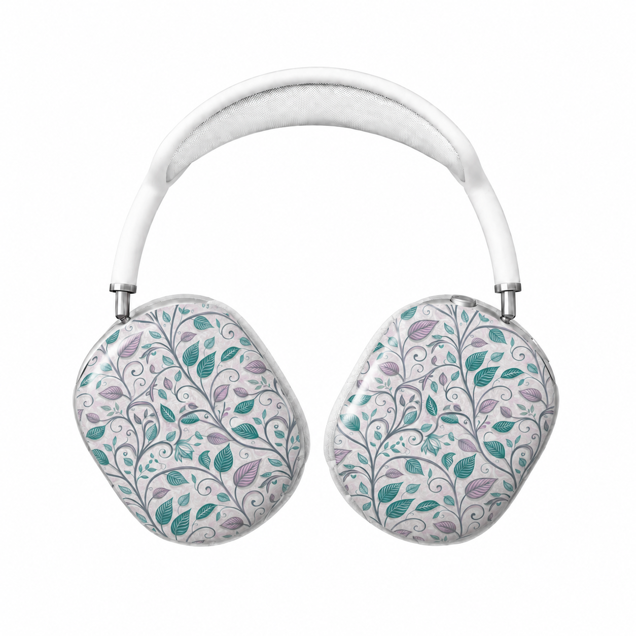 Pastel Botanical Leaves AirPods Max Case – Protective Snap-on Cover