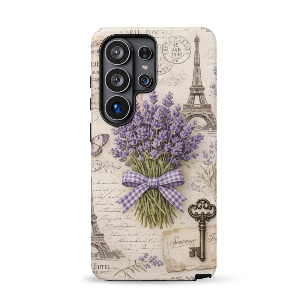 Vintage Paris Lavender Tough Case for Samsung Galaxy S26 Ultra – Dual Layer Protective Phone Case (Glossy or Matte)