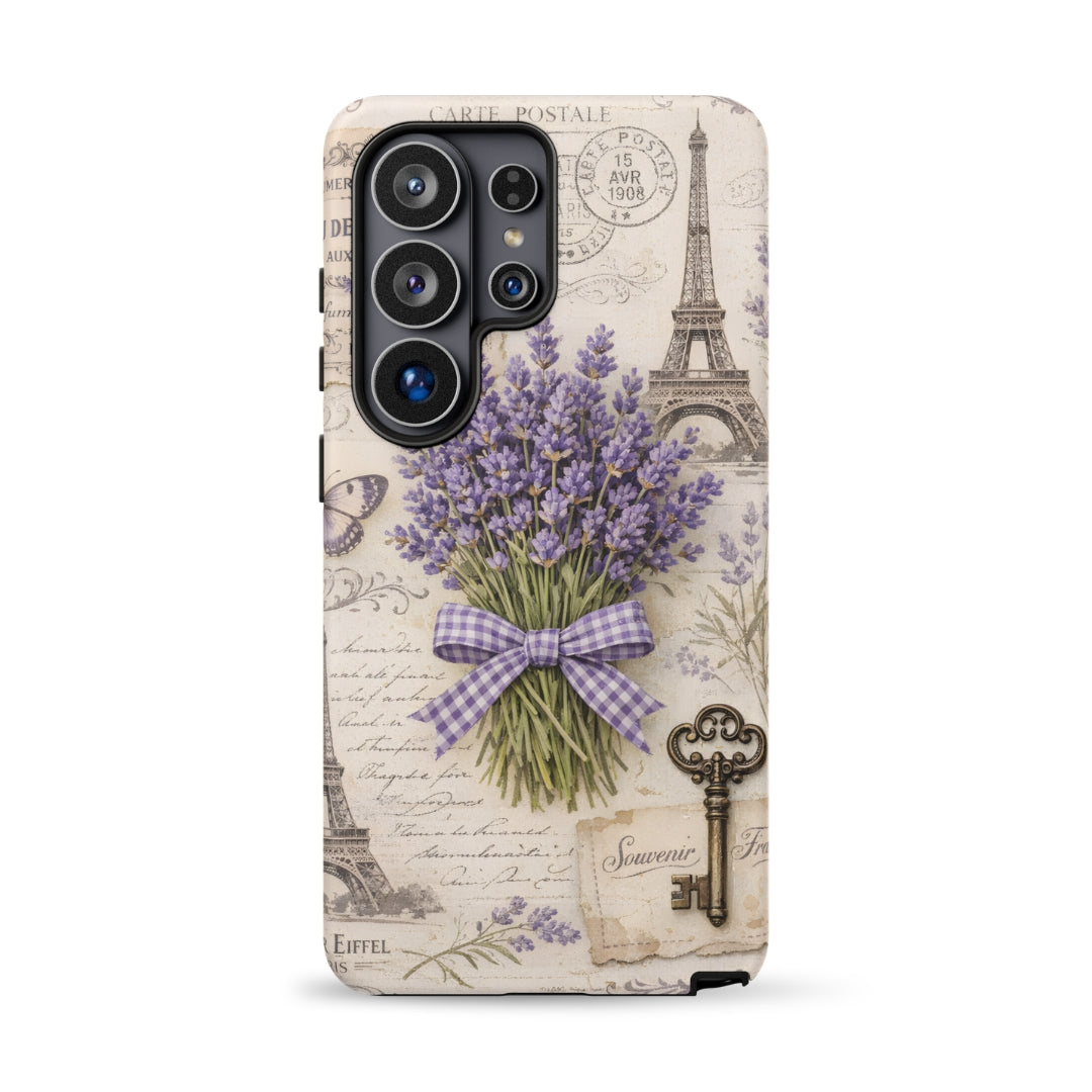 Vintage Paris Lavender Tough Case for Samsung Galaxy S26 Ultra – Dual Layer Protective Phone Case (Glossy or Matte)