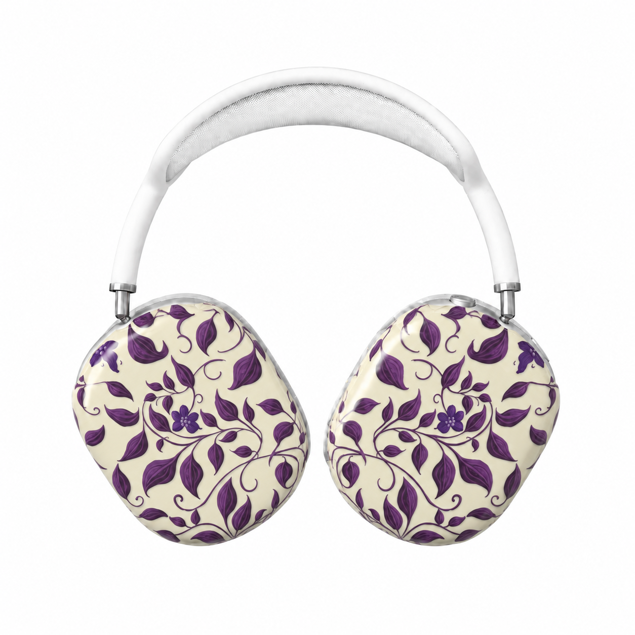Violet Botanical Pattern AirPods Max Case – Protective Snap-on Cover