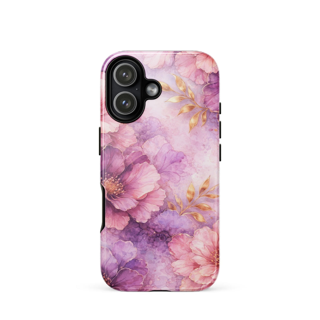 Pink Watercolor Floral Tough Case for iPhone 17