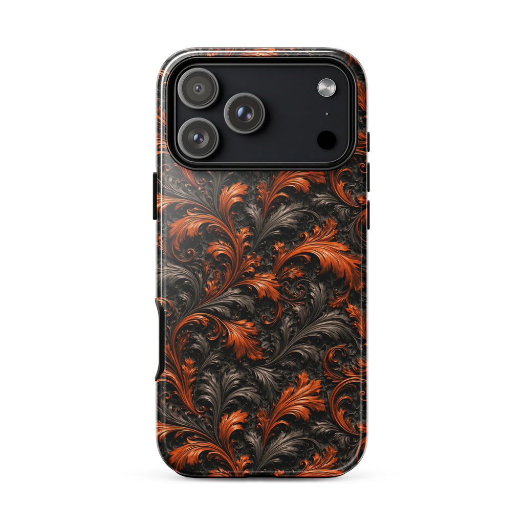 Burnt Orange Filigree Tough Case for iPhone 17 Pro Max