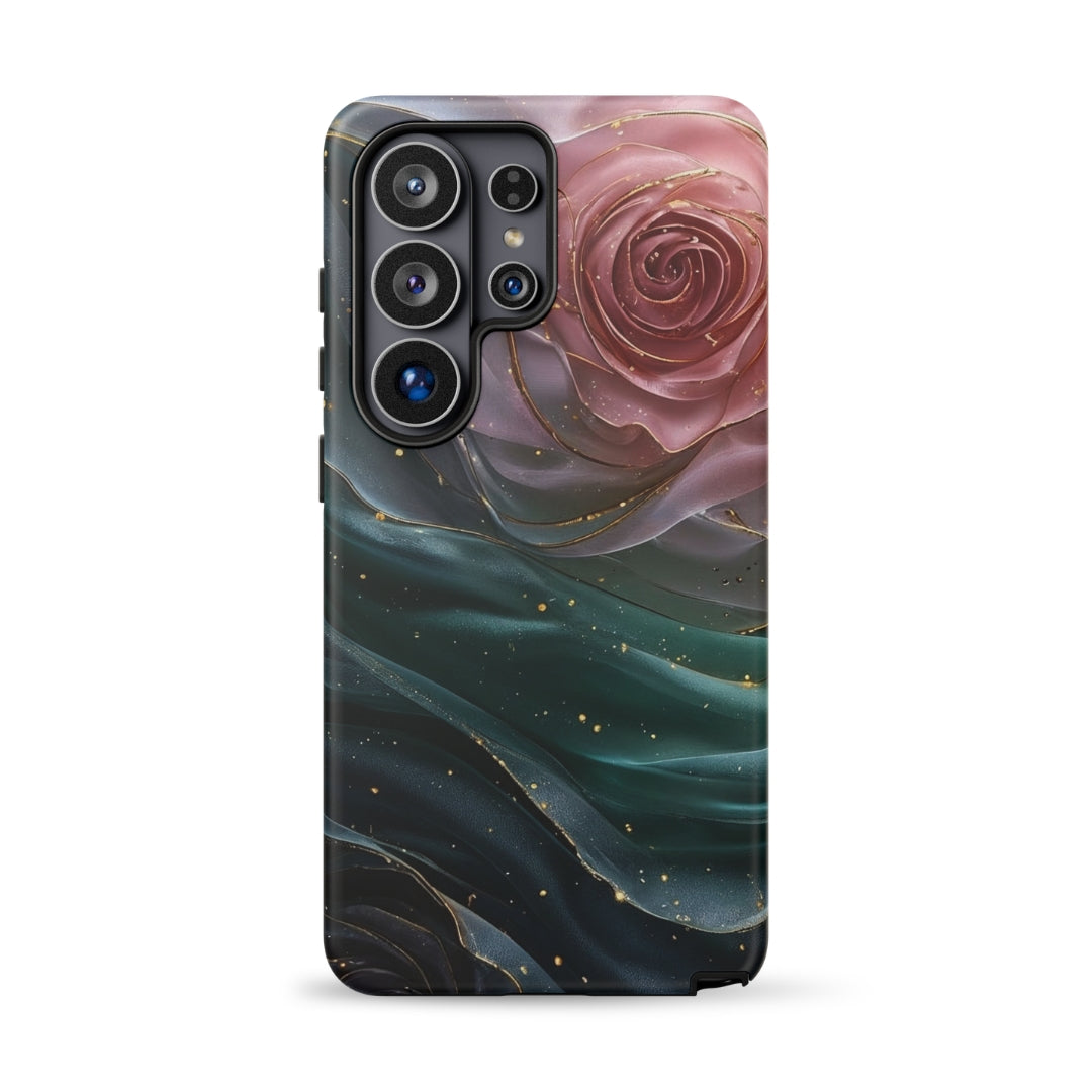 Elegant Rose Marble Tough Case for Samsung Galaxy S26 Ultra – Dual Layer Protective Phone Case (Glossy or Matte)