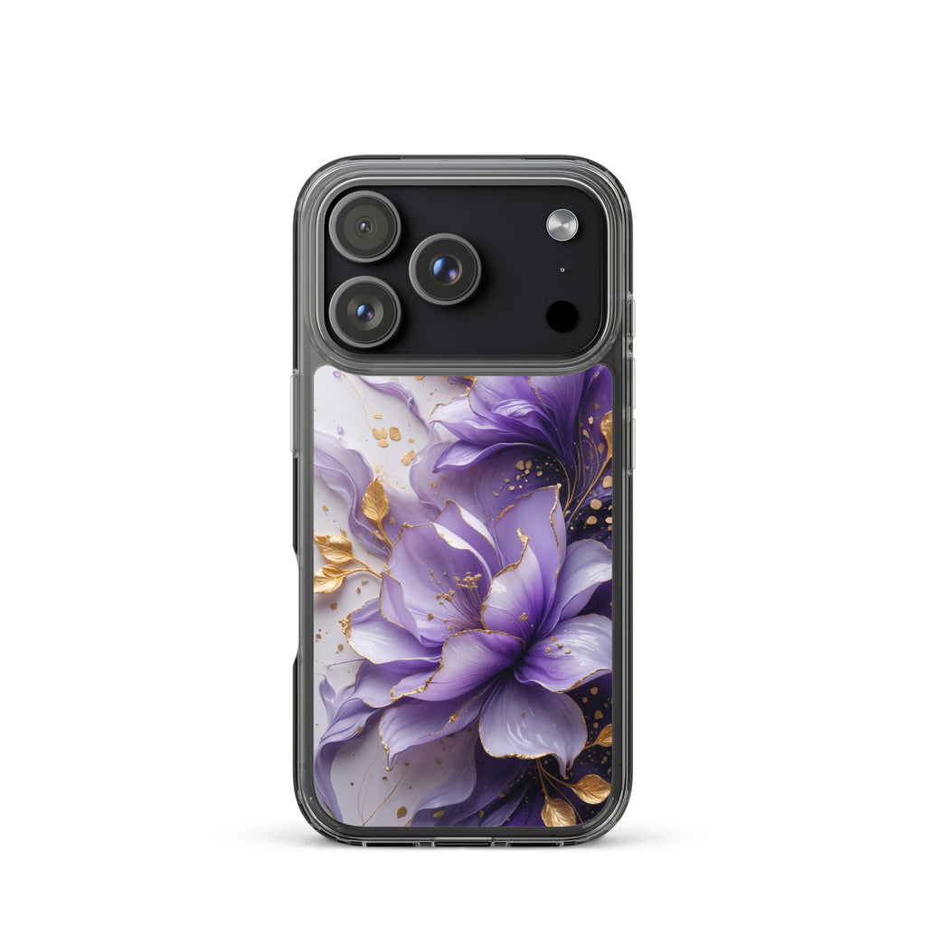 Royal Violet Bloom Clear Case for iPhone 17 Pro