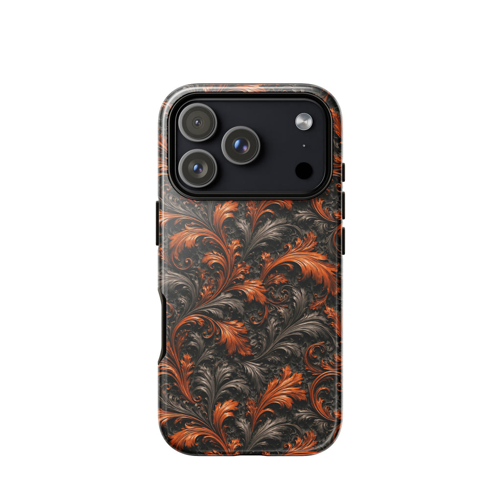 Burnt Orange Filigree Tough Case for iPhone 17 Pro