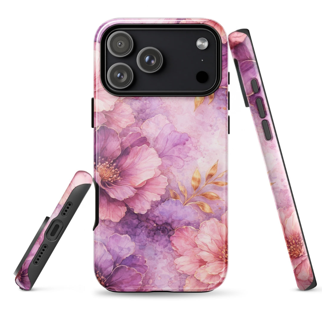 Pink Watercolor Floral Tough Case for iPhone 17 Pro Max