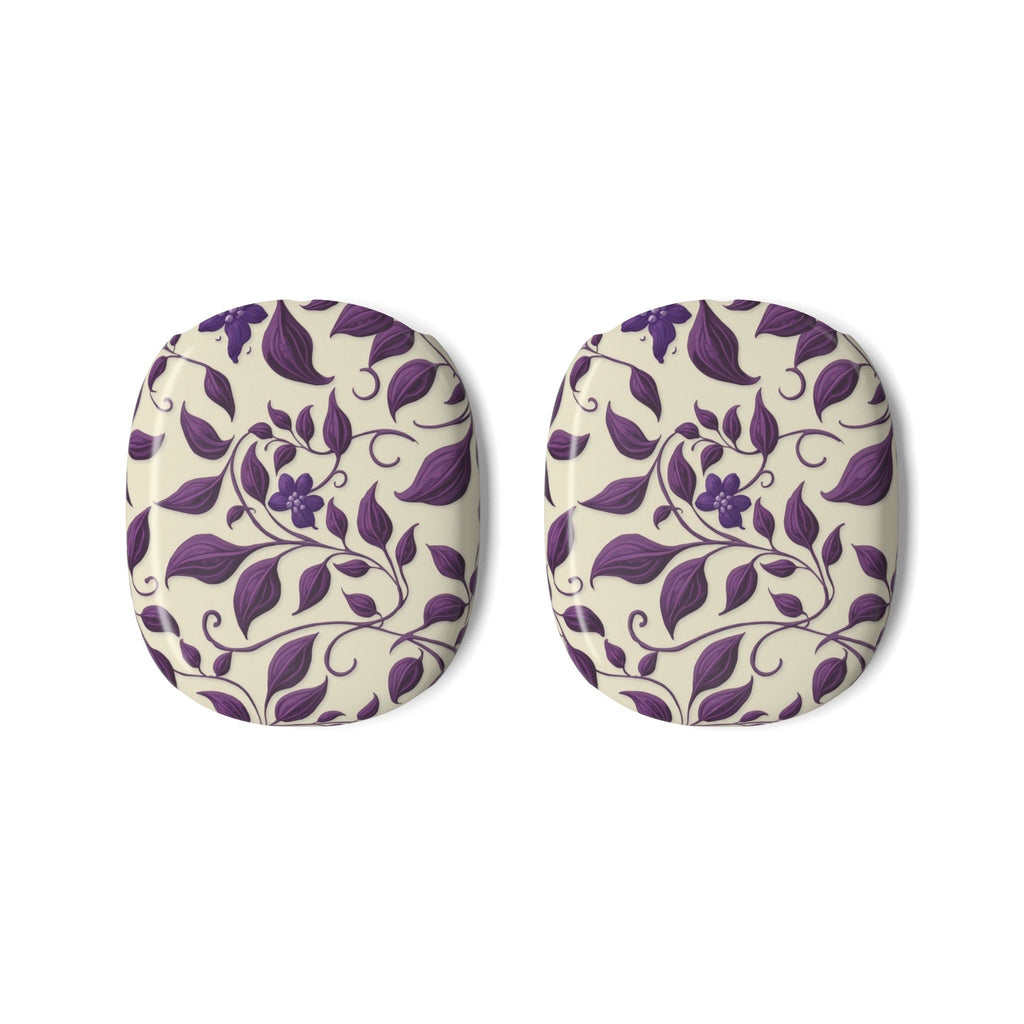 Violet Botanical Pattern AirPods Max Case – Protective Snap-on Cover