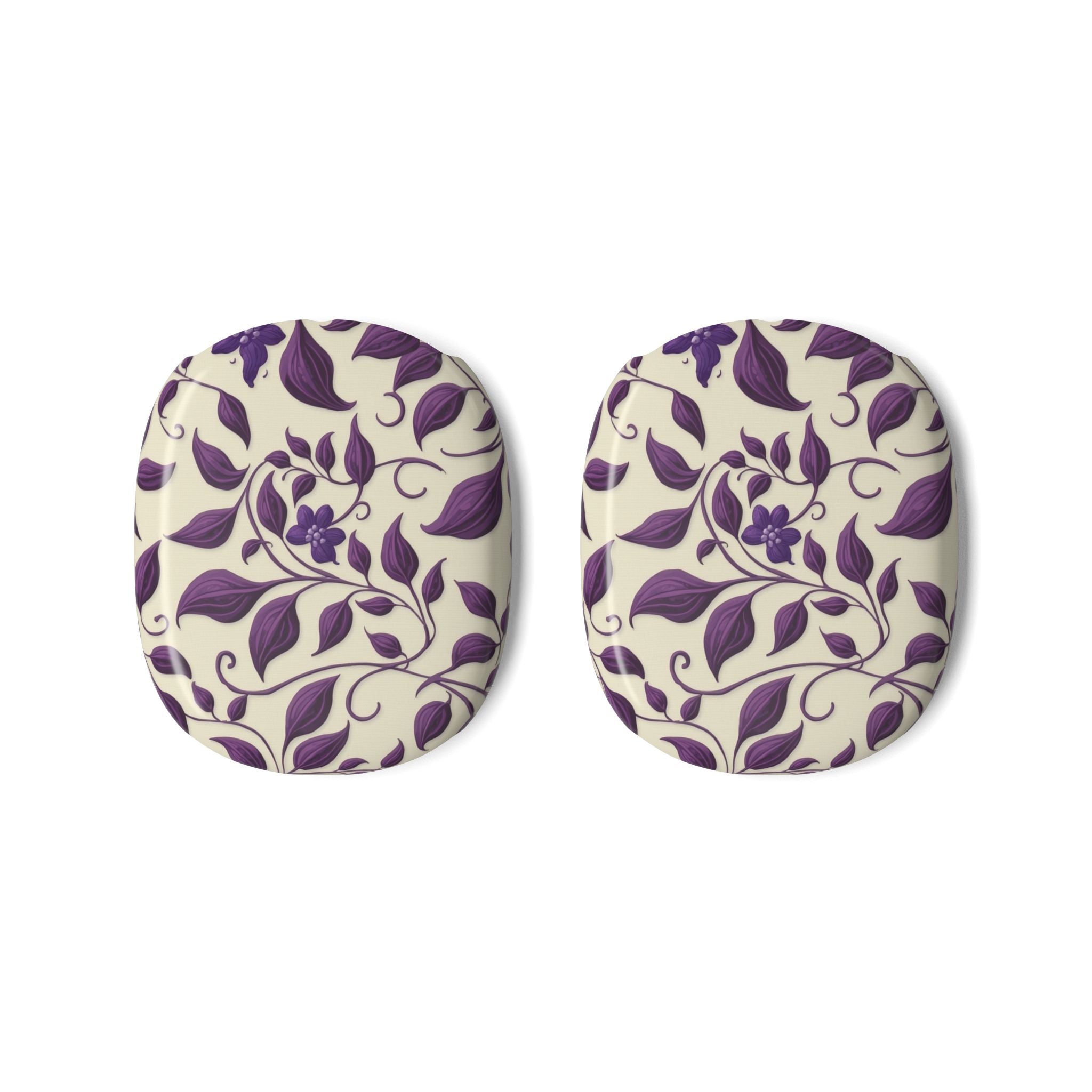 Violet Botanical Pattern AirPods Max Case – Protective Snap-on Cover