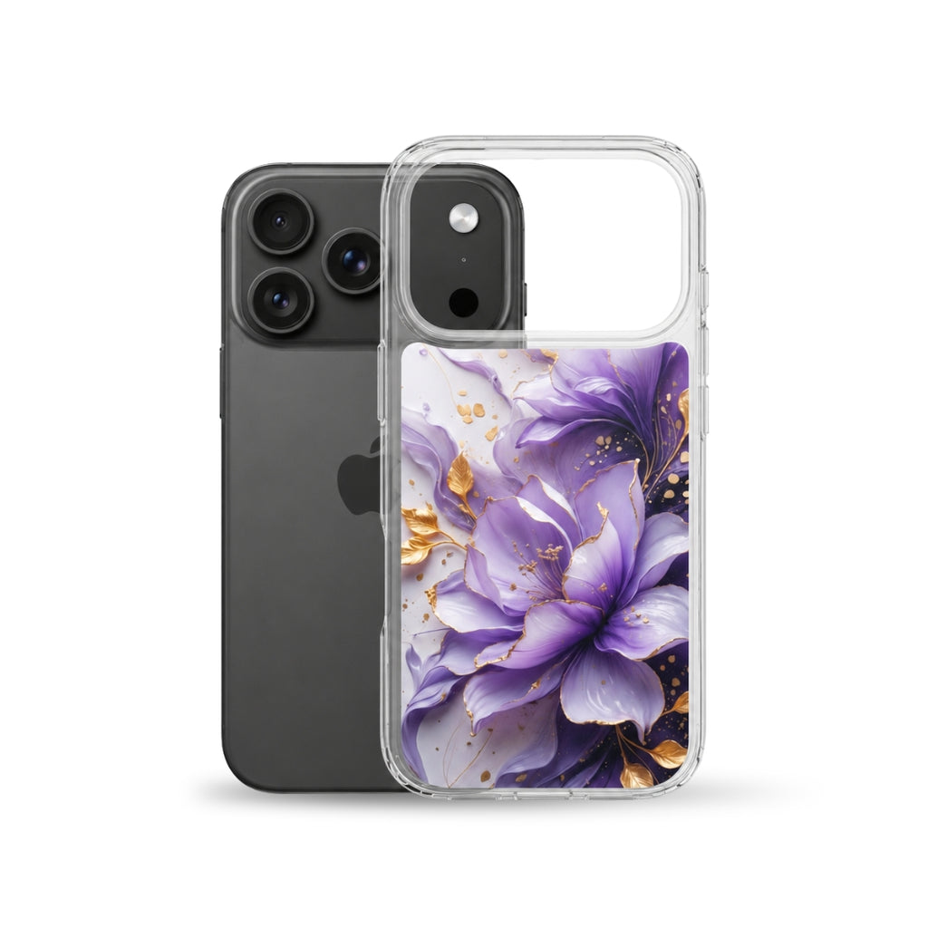 Royal Violet Bloom Clear Case for iPhone 17 Pro Max