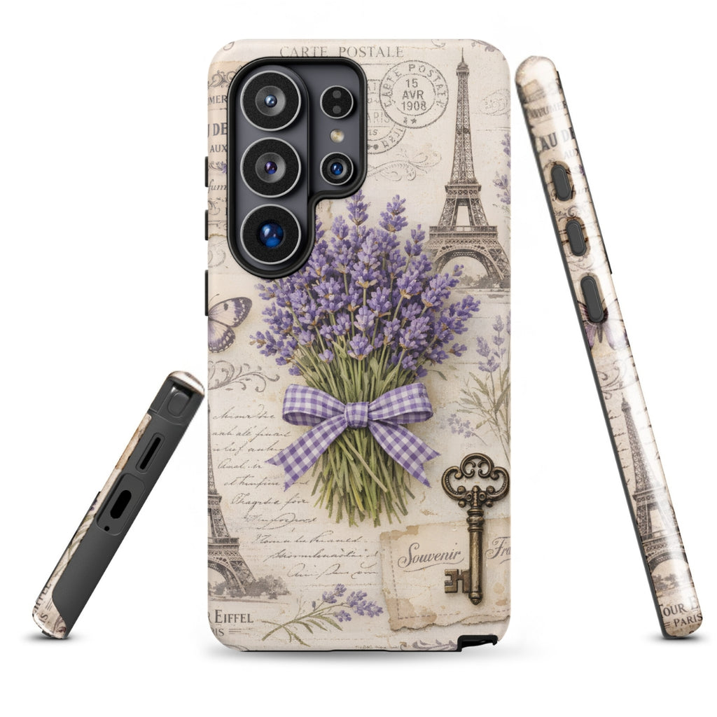 Vintage Paris Lavender Tough Case for Samsung Galaxy S26 Ultra – Dual Layer Protective Phone Case (Glossy or Matte)