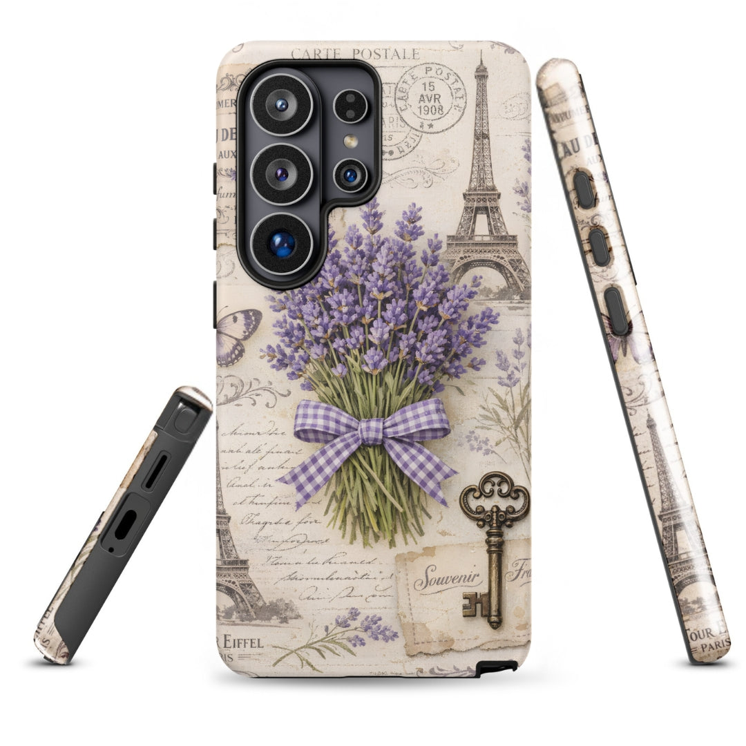 Vintage Paris Lavender Tough Case for Samsung Galaxy S26 Ultra – Dual Layer Protective Phone Case (Glossy or Matte)