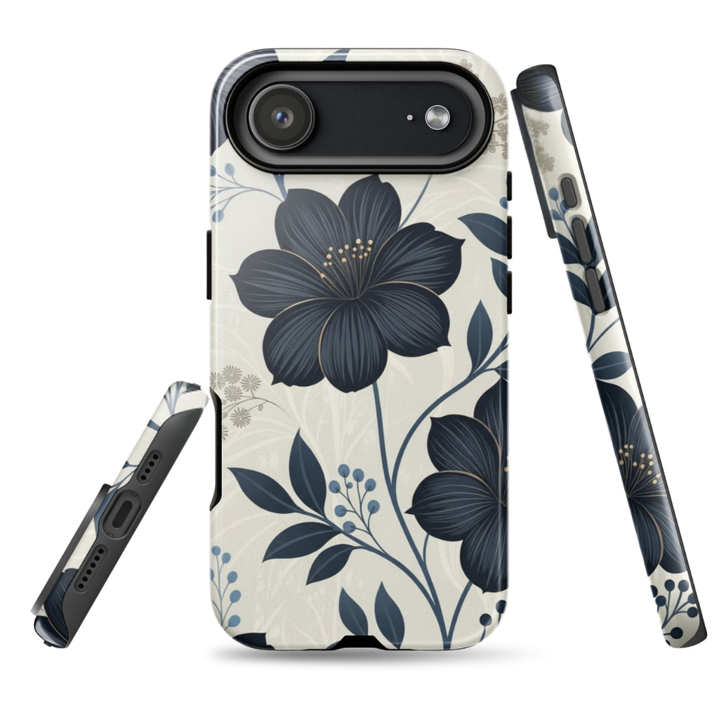 Elegant Blue Floral Tough Case for iPhone 17 Air