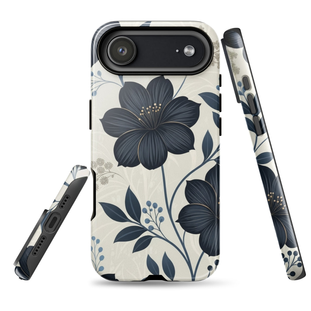 Elegant Blue Floral Tough Case for iPhone 17 Air