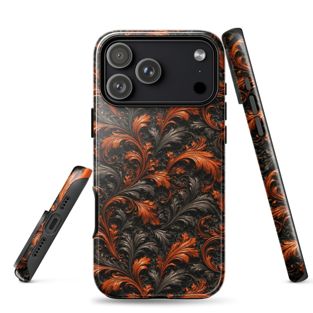 Burnt Orange Filigree Tough Case for iPhone 17 Pro Max
