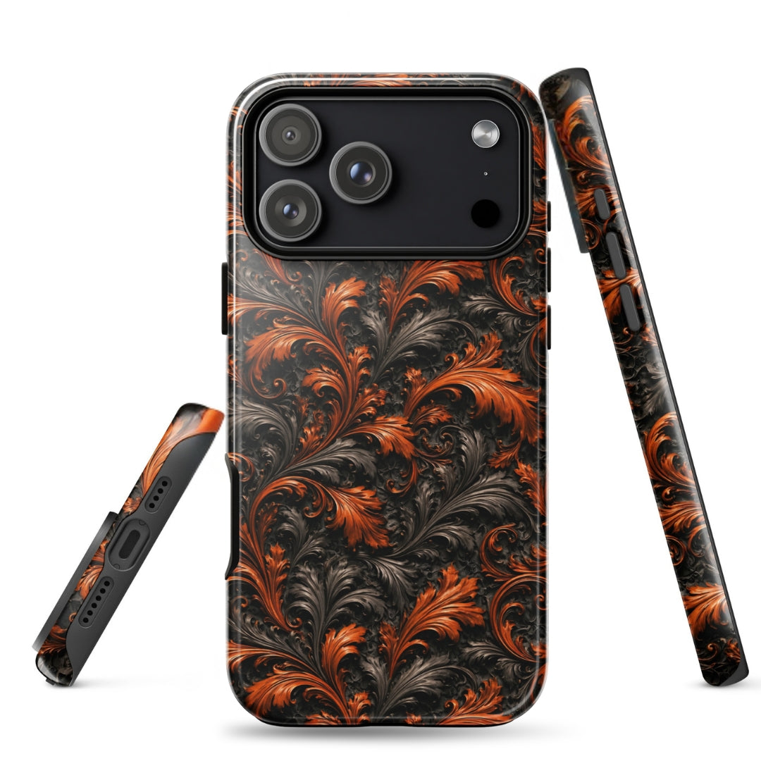 Burnt Orange Filigree Tough Case for iPhone 17 Pro Max