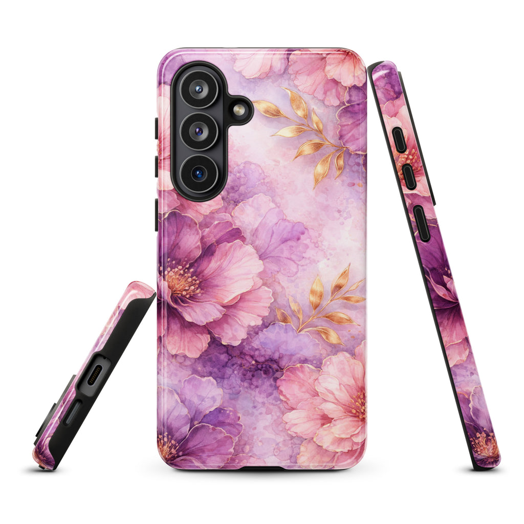 Pink Watercolor Floral Tough Case for Samsung Galaxy S26 Plus