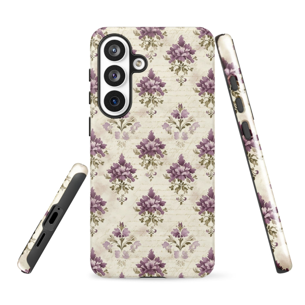 Vintage Floral Damask Tough Case for Samsung Galaxy S26 Plus – Dual Layer Protective Phone Case (Glossy or Matte)