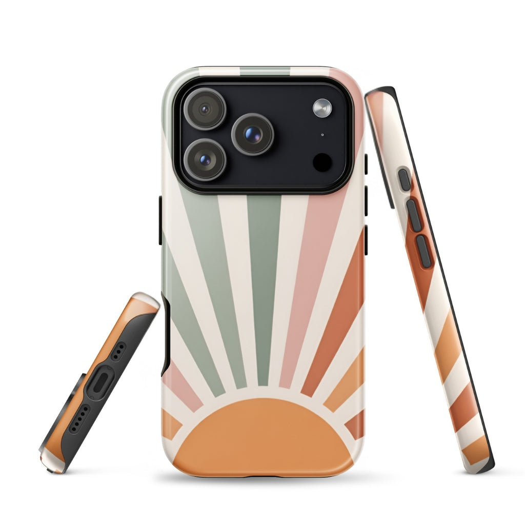 Retro Sunrise Tough Case for iPhone 17 Pro