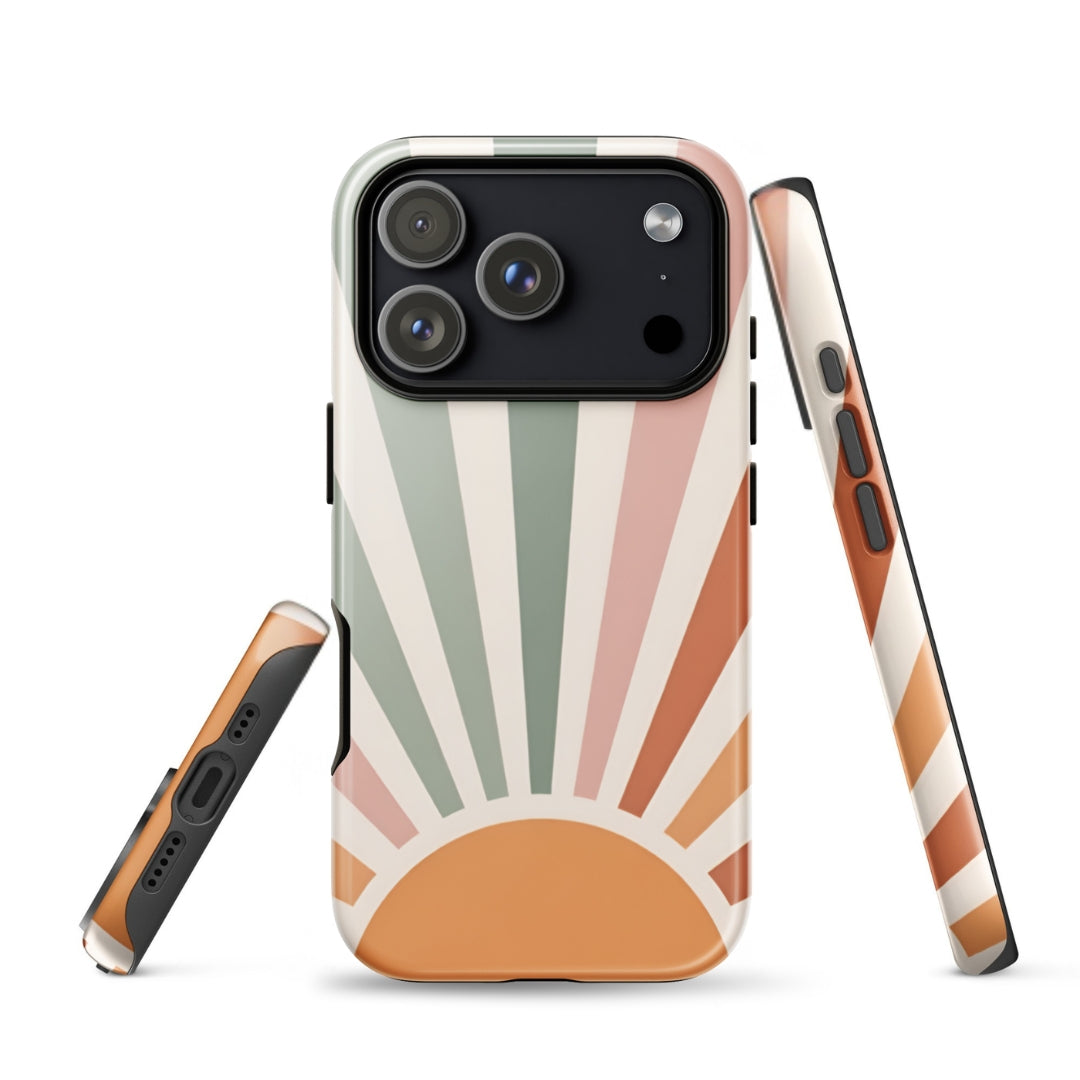 Retro Sunrise Tough Case for iPhone 17 Pro