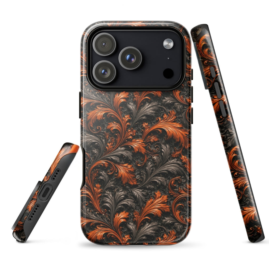 Burnt Orange Filigree Tough Case for iPhone 17 Pro