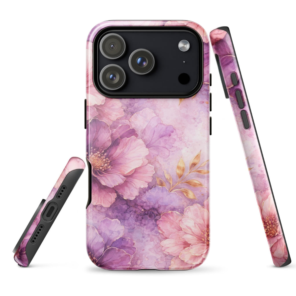 Pink Watercolor Floral Tough Case for iPhone 17 Pro