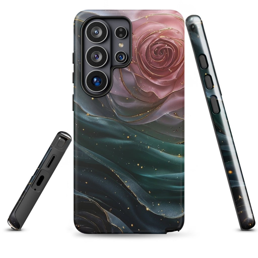 Elegant Rose Marble Tough Case for Samsung Galaxy S26 Ultra – Dual Layer Protective Phone Case (Glossy or Matte)