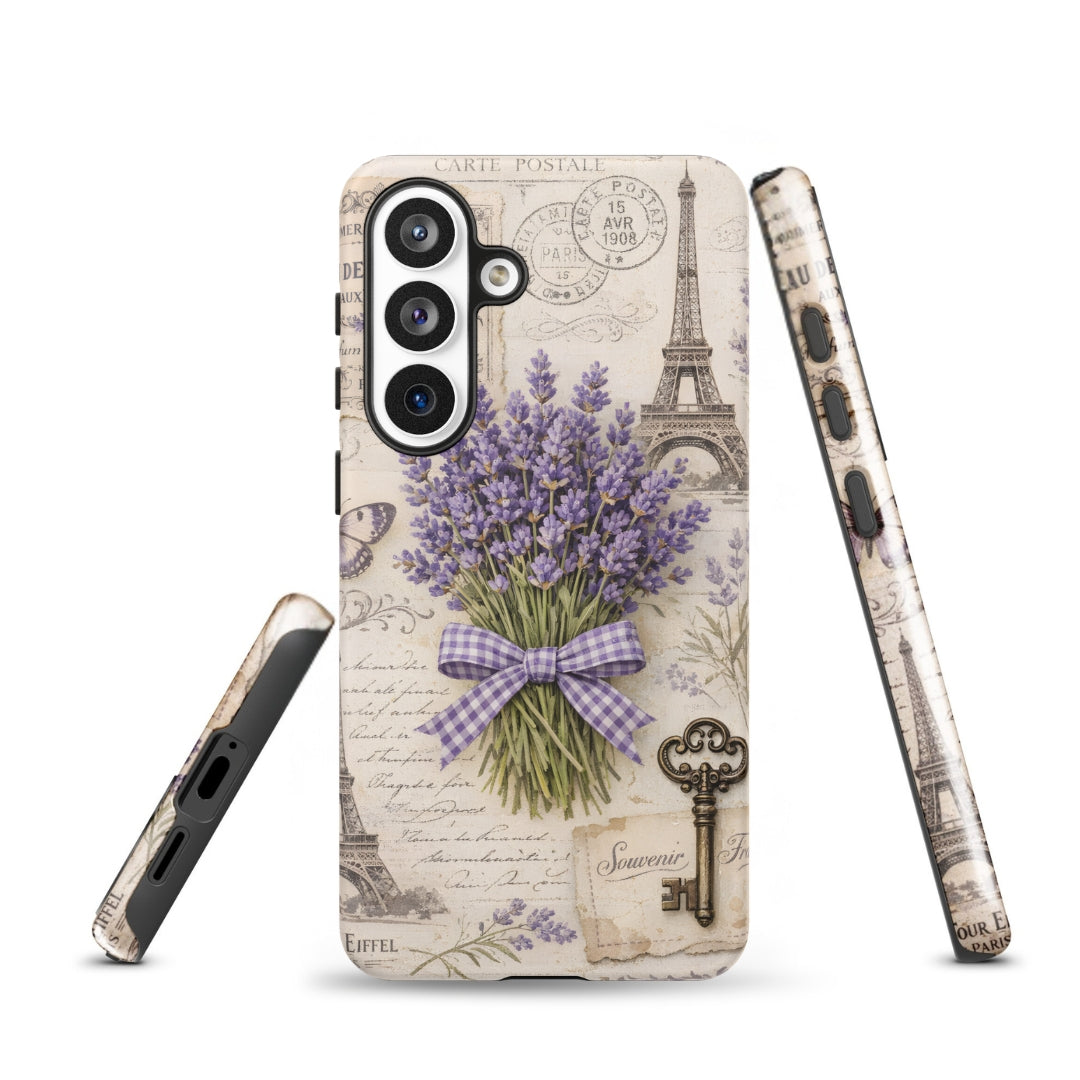Vintage Paris Lavender Tough Case for Samsung Galaxy S26 Plus – Dual Layer Protective Phone Case (Glossy or Matte)
