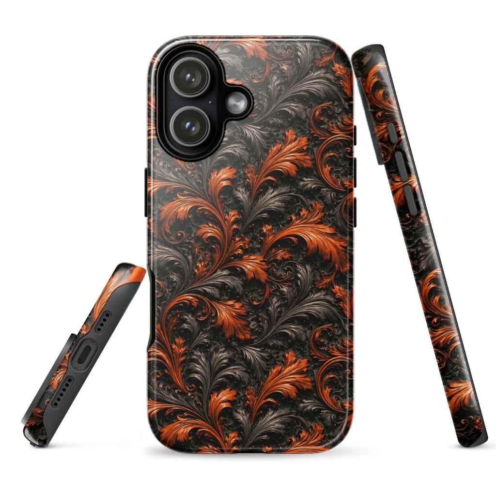Burnt Orange Filigree Tough Case for iPhone 17