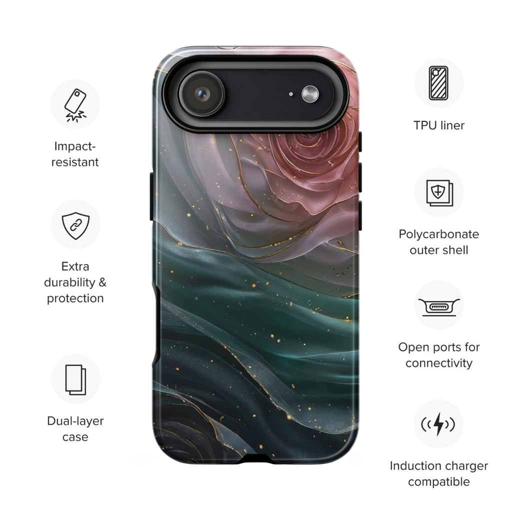 Elegant Rose Marble Tough Case for iPhone 17 Air