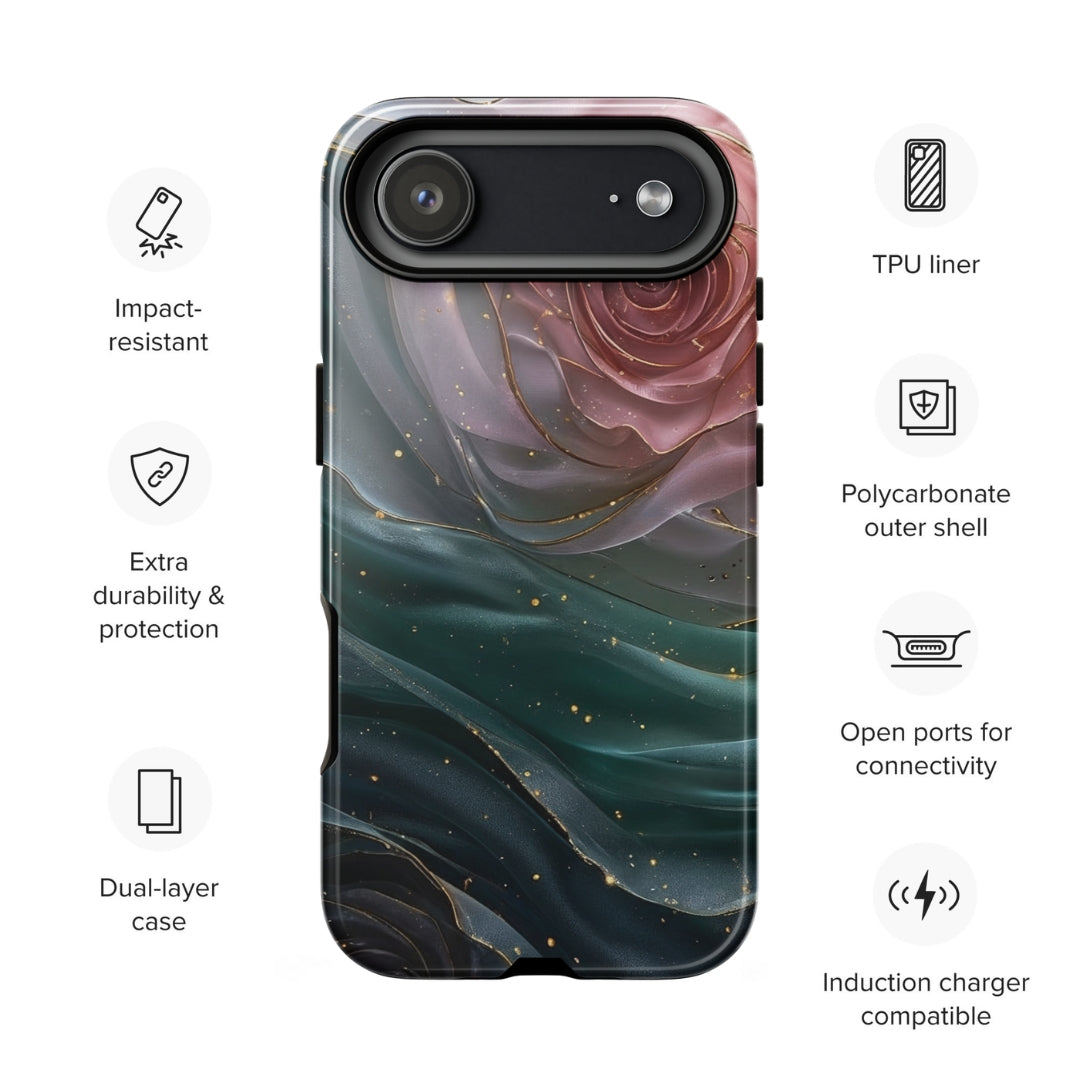 Elegant Rose Marble Tough Case for iPhone 17 Air