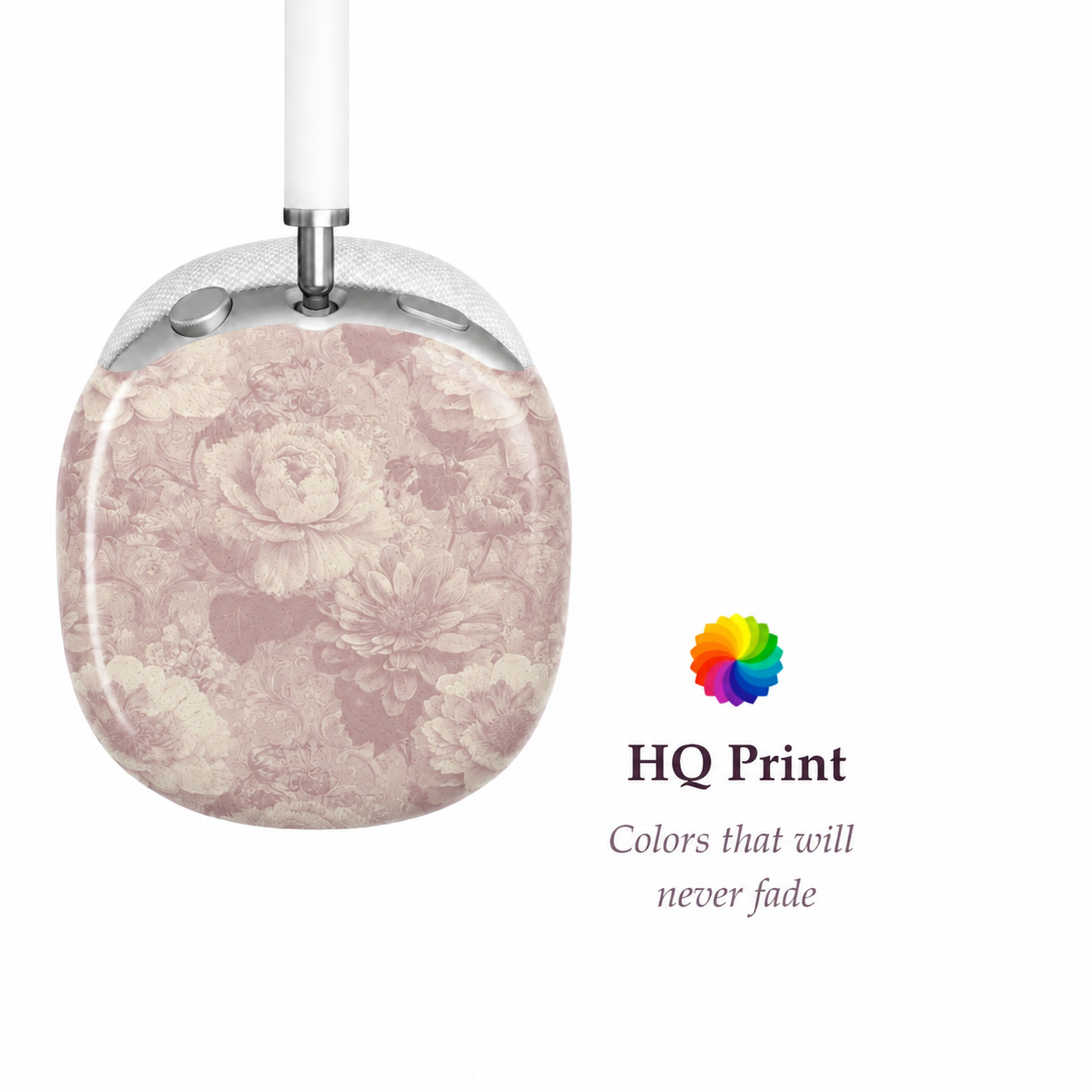 Vintage Blush Floral AirPods Max Case – Protective Snap-on Cover