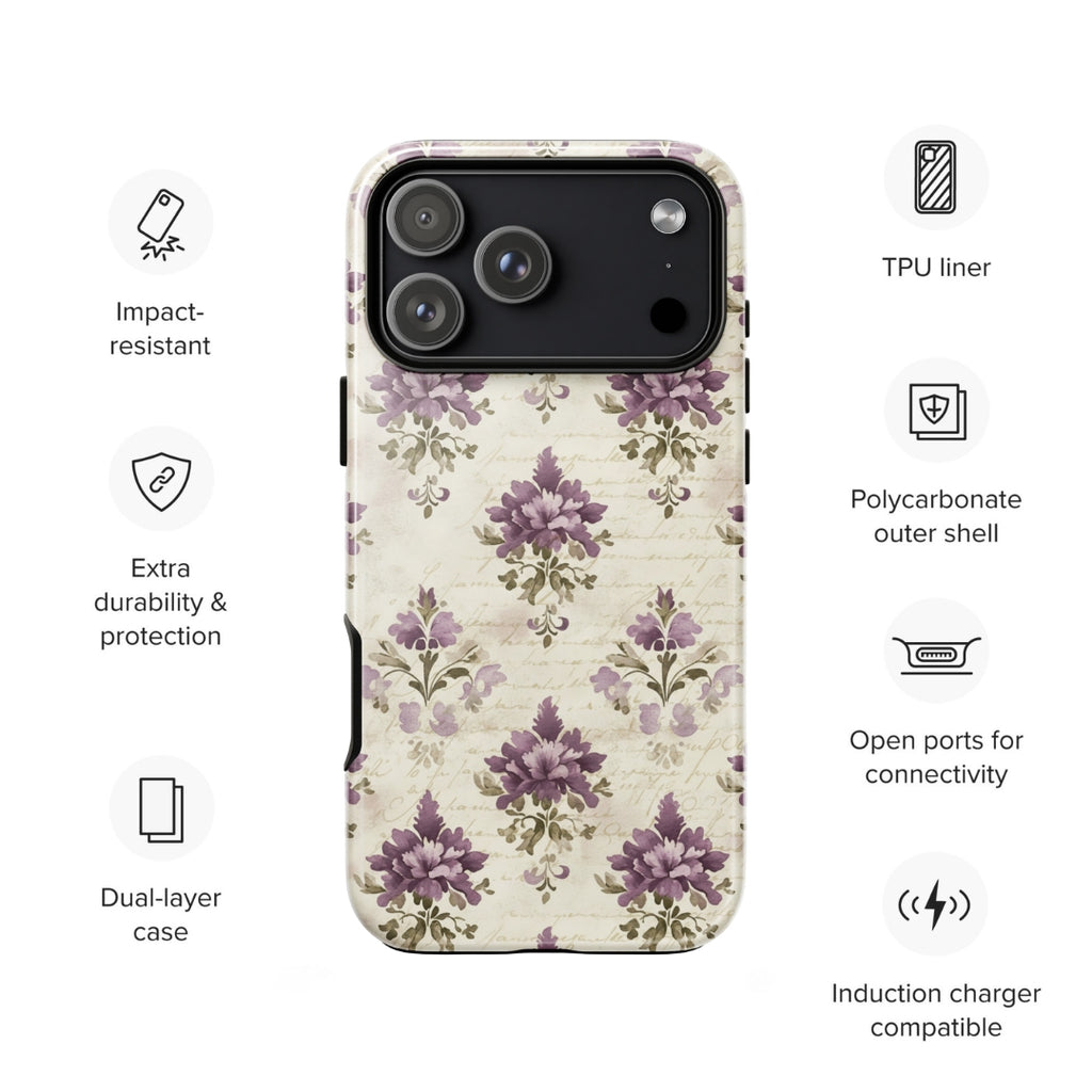 Vintage Floral Damask Tough Case for iPhone 17 Pro Max