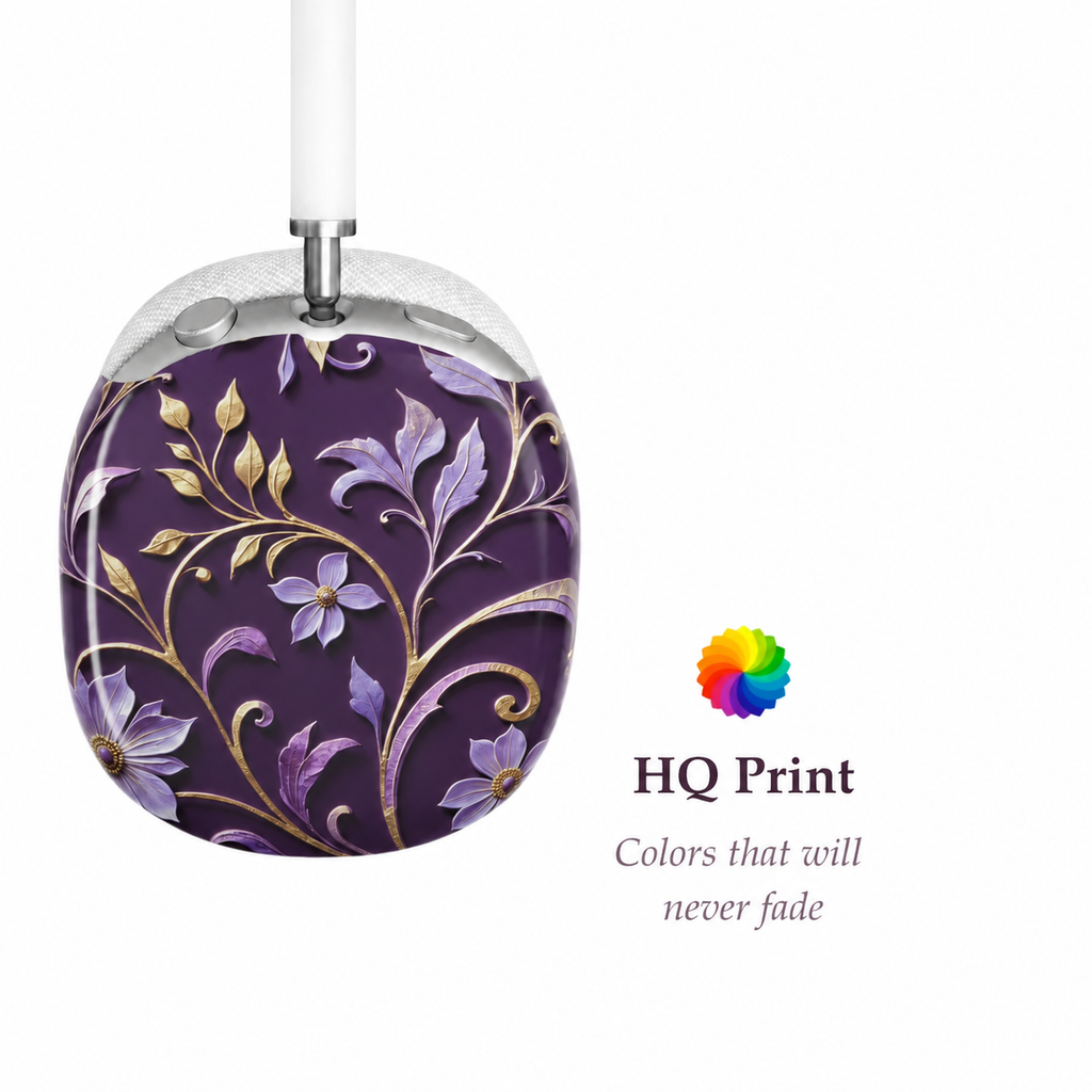 Royal Violet Filigree AirPods Max Case – Protective Polycarbonate Cover