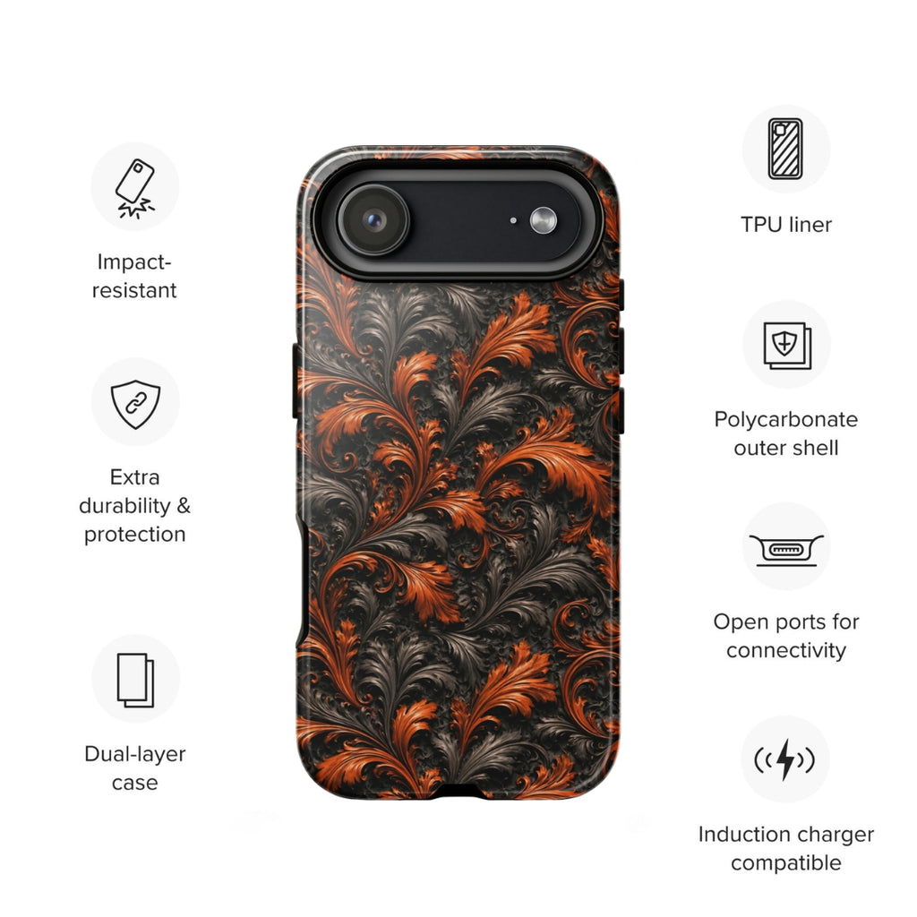 Burnt Orange Filigree Tough Case for iPhone 17 Air