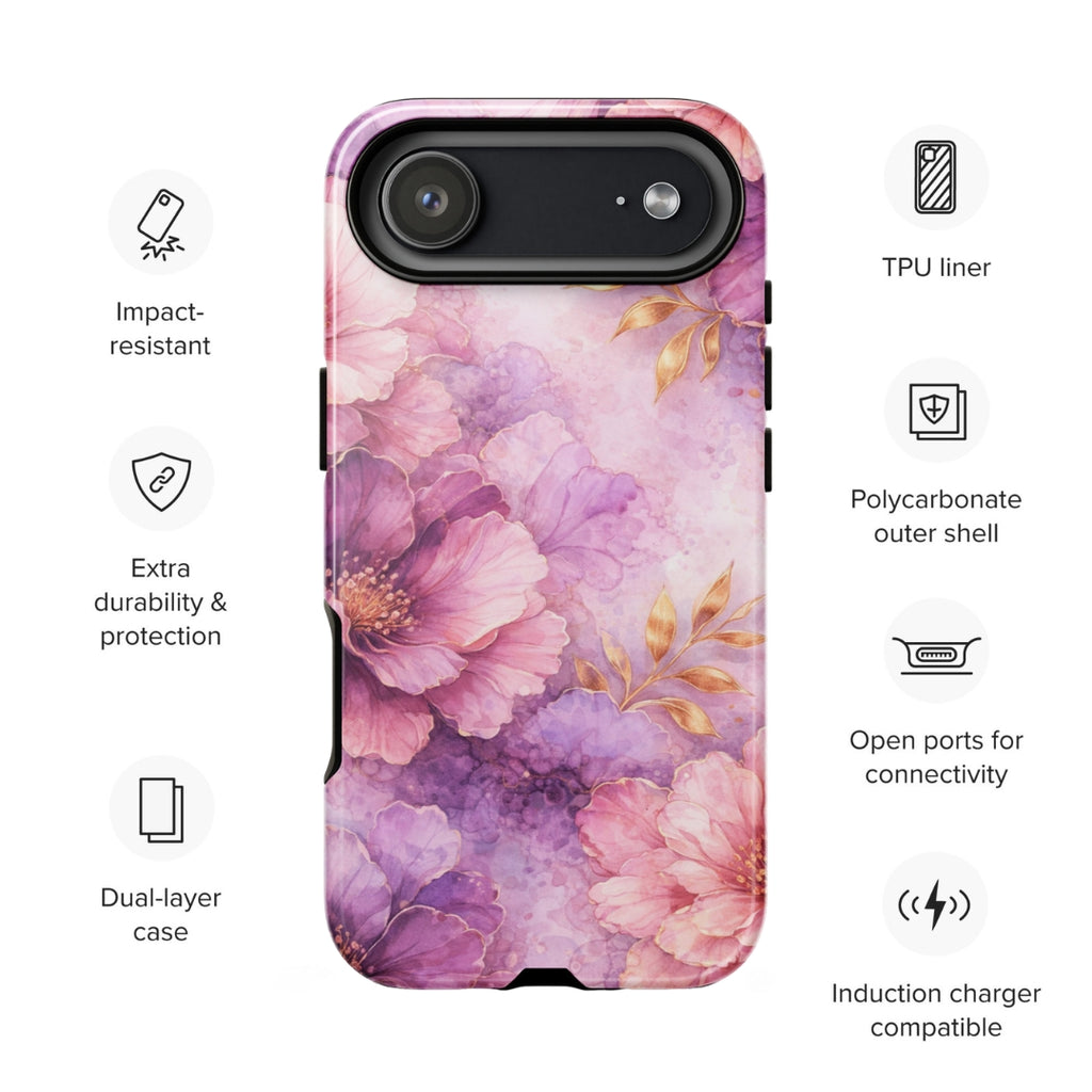 Pink Watercolor Floral Tough Case for iPhone 17 Air