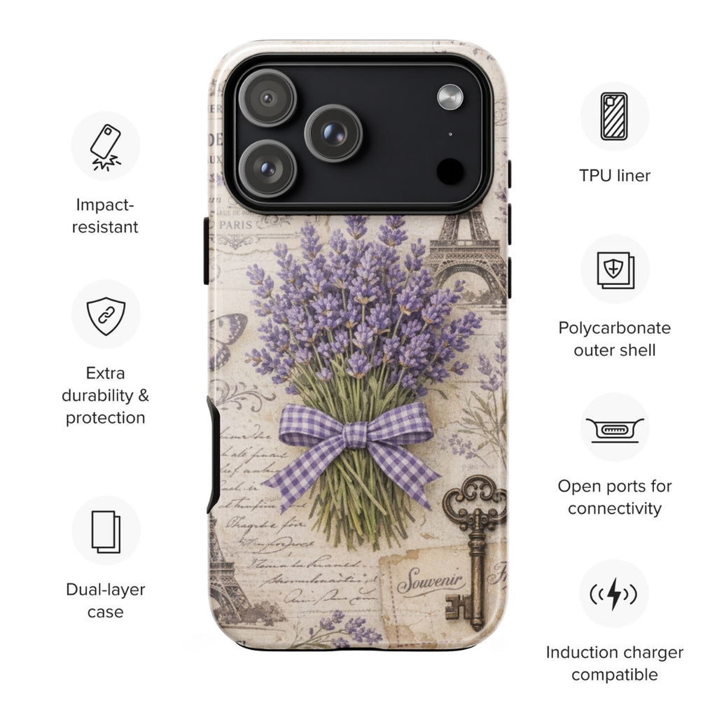 Vintage Paris Lavender Tough Case for iPhone 17 Pro Max