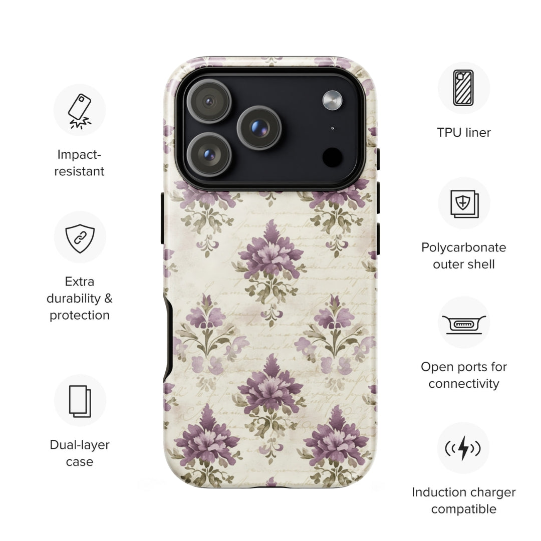 Vintage Floral Damask Tough Case for iPhone 17 Pro