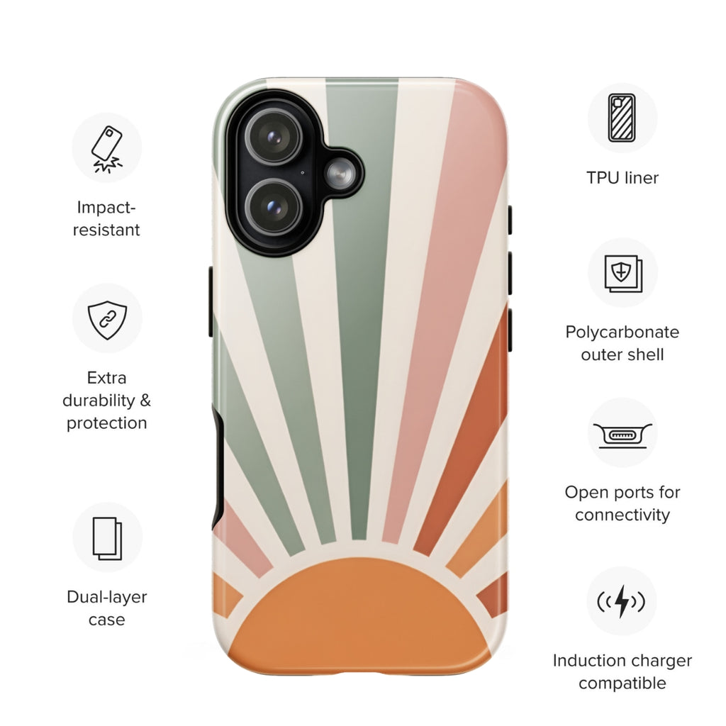 Retro Sunrise Tough Case for iPhone 17