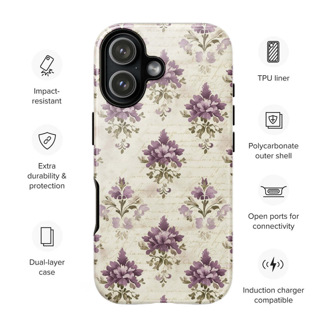 Vintage Floral Damask Tough Case for iPhone 17