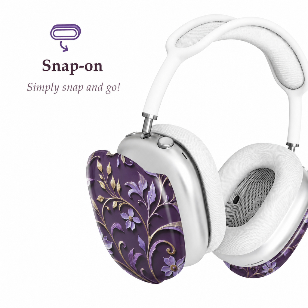 Royal Violet Filigree AirPods Max Case – Protective Polycarbonate Cover