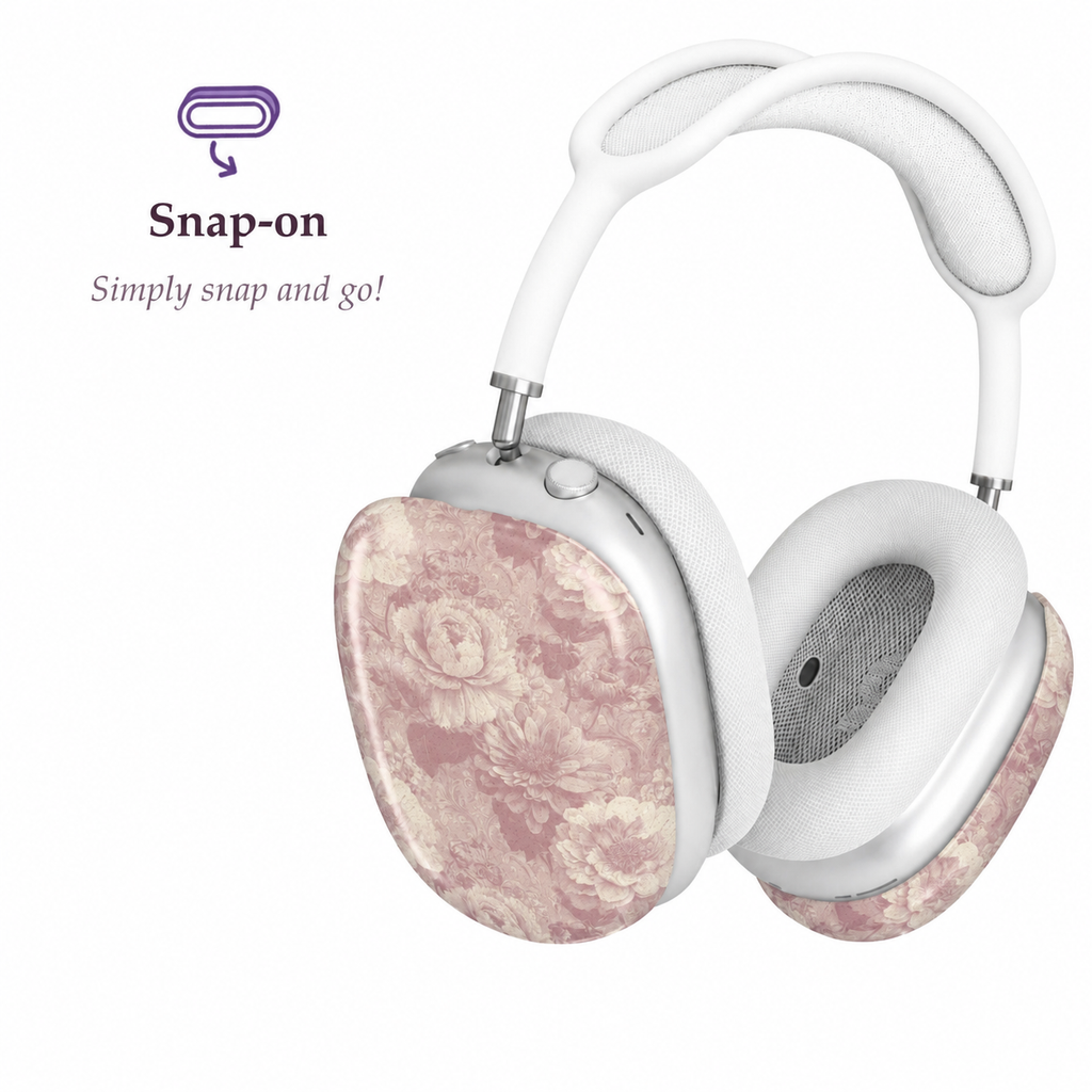 Vintage Blush Floral AirPods Max Case – Protective Snap-on Cover