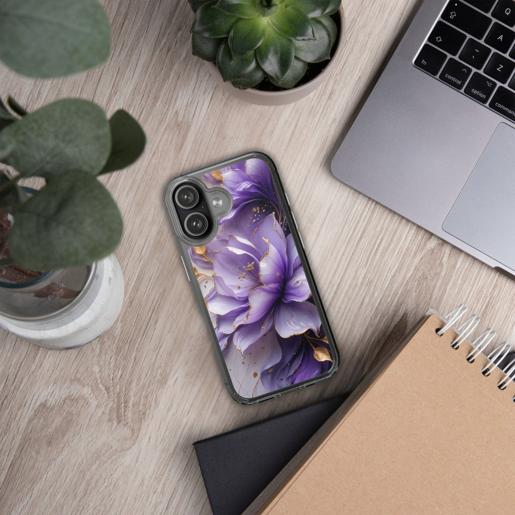 Royal Violet Bloom Clear Case for iPhone 17